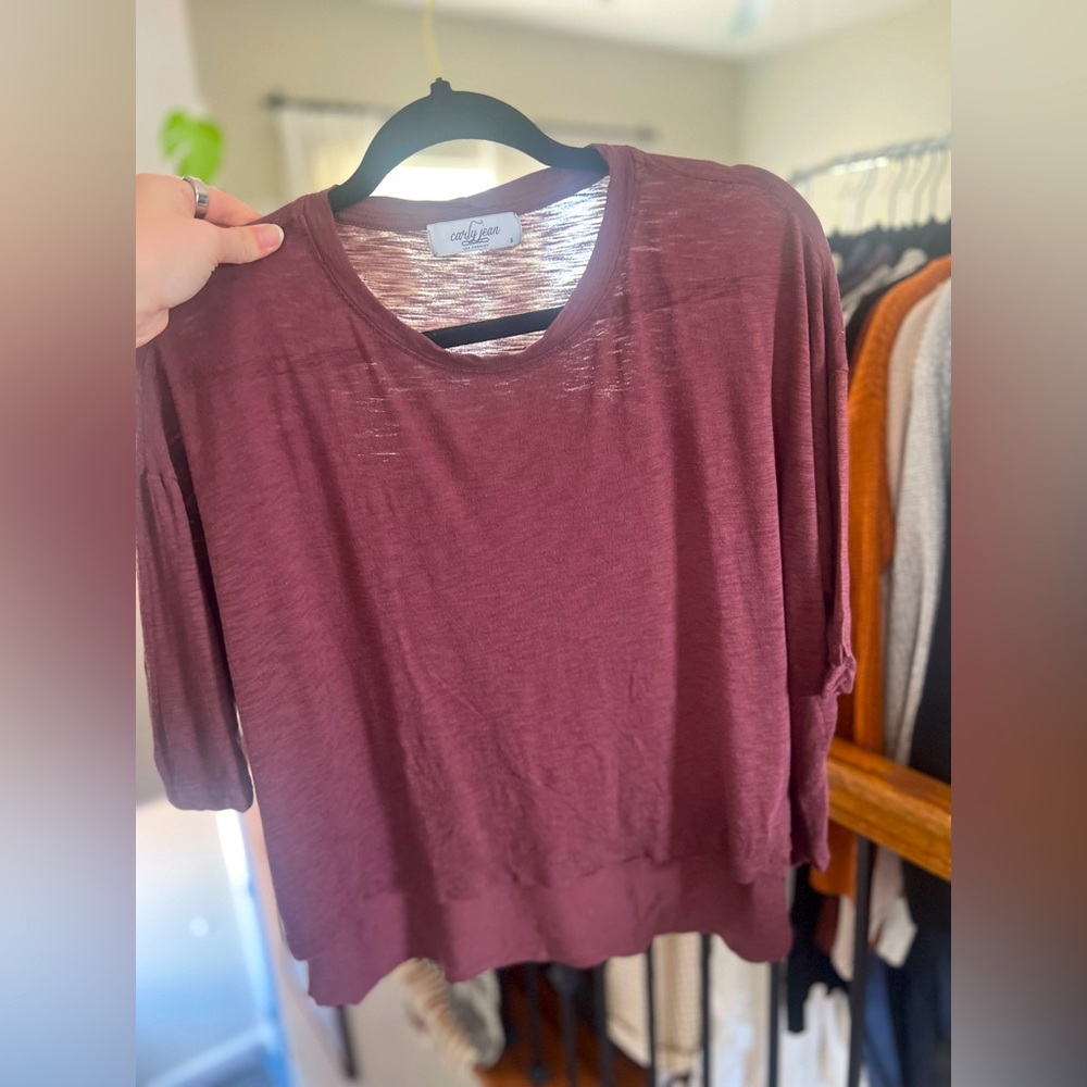 CJLA Cranberry/Wine Colored Short Sleeve